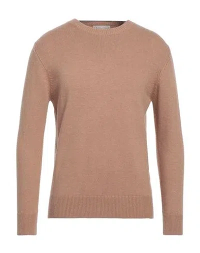 Cashmere Company Man Sweater Camel Size 44 Wool, Cashmere