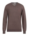 Cashmere Company Man Sweater Chocolate Brown Size 44 Wool, Cashmere, Silk, Nylon In Brown