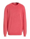 Cashmere Company Man Sweater Coral Size 44 Cotton In Pink