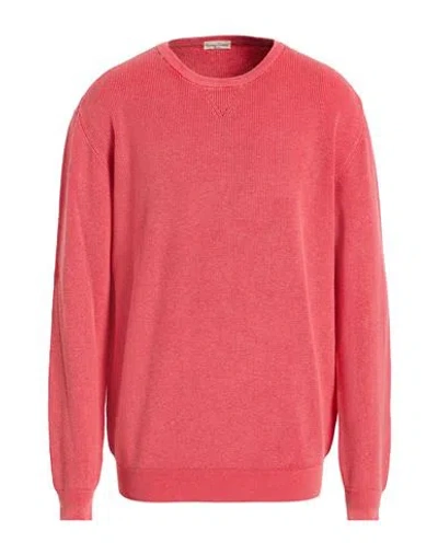 Cashmere Company Man Sweater Coral Size 44 Cotton In Pink