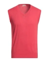 Cashmere Company Man Sweater Coral Size 46 Cotton, Cashmere, Silk In Red