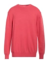 Cashmere Company Man Sweater Coral Size 46 Wool, Cashmere In Red