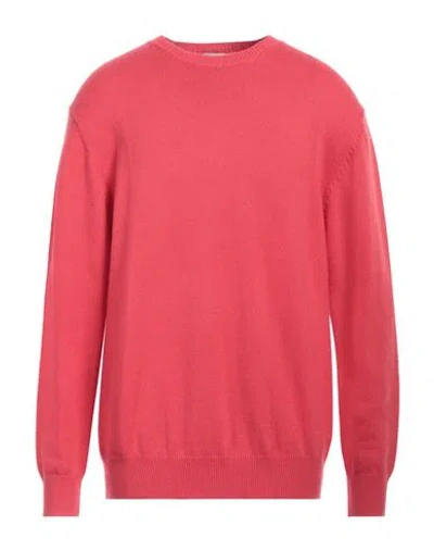 Cashmere Company Man Sweater Coral Size 50 Wool, Cashmere In Red