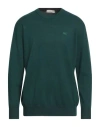 Cashmere Company Man Sweater Dark Green Size 44 Merino Wool, Elastane In Green