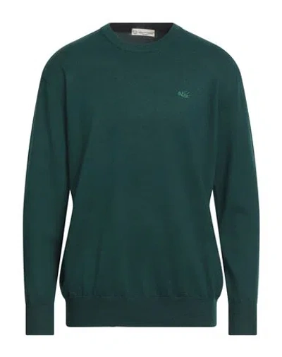 Cashmere Company Man Sweater Dark Green Size 44 Merino Wool, Elastane