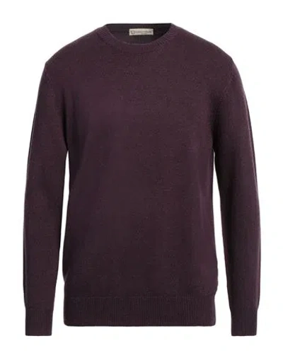 Cashmere Company Man Sweater Plum Size 38 Wool, Cashmere In Purple