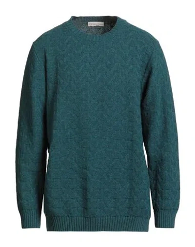Cashmere Company Man Sweater Deep Teal Size 44 Wool, Polyamide