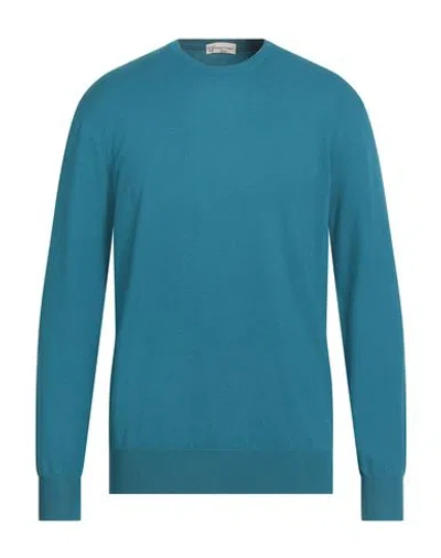 Cashmere Company Man Sweater Green Size 44 Wool, Cashmere, Elastane In Blue