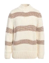 Cashmere Company Man Sweater Ivory Size 42 Wool In White