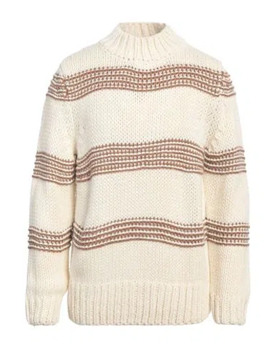 Cashmere Company Man Sweater Ivory Size 42 Wool In White