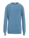 Cashmere Company Man Sweater Light Blue Size 46 Cotton, Silk