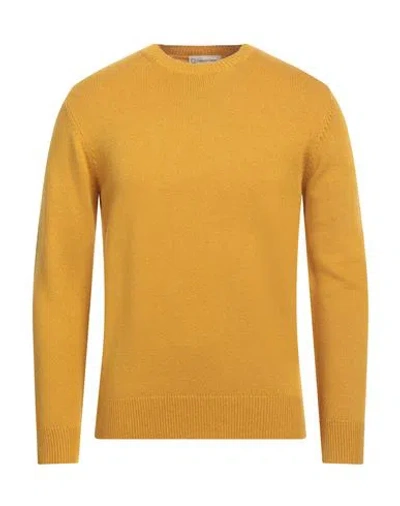 Cashmere Company Man Sweater Marigold Size 38 Wool, Cashmere In Yellow
