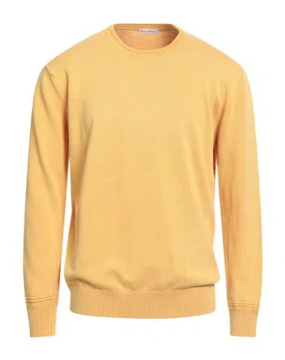 Cashmere Company Man Sweater Marigold Size 44 Cotton, Linen In Yellow