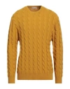 Cashmere Company Man Sweater Marigold Size 46 Wool, Cashmere In Yellow