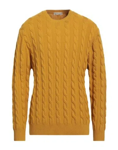 Cashmere Company Man Sweater Marigold Size 46 Wool, Cashmere In Yellow