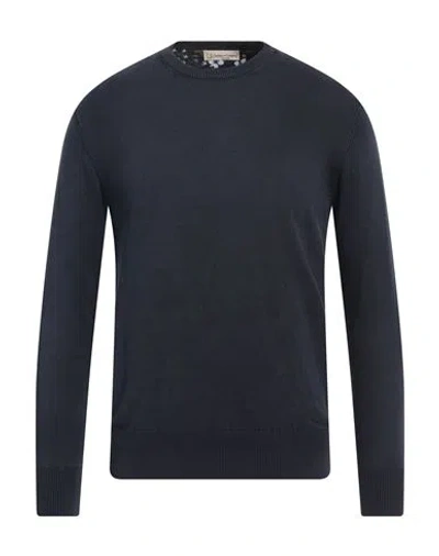 Cashmere Company Man Sweater Midnight Blue Size 46 Cotton