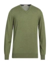 Cashmere Company Man Sweater Military Green Size 44 Wool, Cashmere, Silk, Nylon