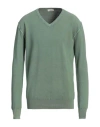 Cashmere Company Man Sweater Military Green Size 44 Cotton, Silk