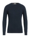 Cashmere Company Man Sweater Navy Blue Size 38 Cotton