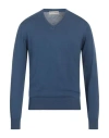 Cashmere Company Man Sweater Navy Size 42 Cotton, Cashmere, Silk In Navy Blue