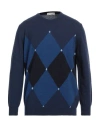 Cashmere Company Man Sweater Navy Blue Size 44 Wool