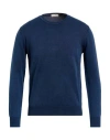 Cashmere Company Man Sweater Navy Size 38 Cotton In Blue