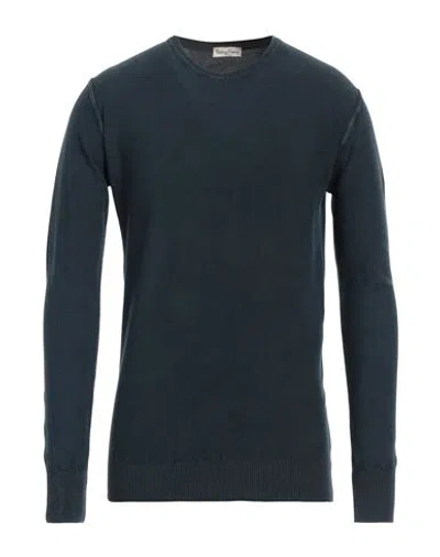 Cashmere Company Man Sweater Navy Size 44 Cotton, Silk In Navy Blue