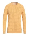 Cashmere Company Man Sweater Ocher Size 38 Cotton In Yellow