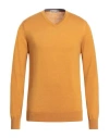 Cashmere Company Man Sweater Marigold Size 44 Wool, Cashmere, Silk, Nylon In Yellow