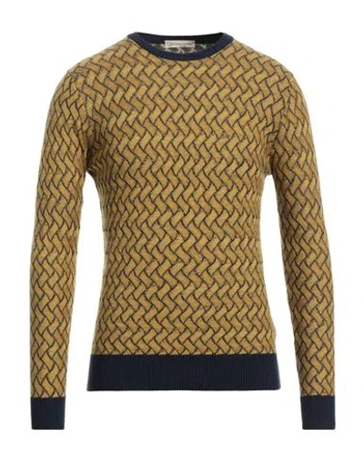Cashmere Company Man Sweater Ocher Size 46 Wool, Cashmere, Silk, Nylon In Yellow