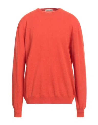 Cashmere Company Man Sweater Orange Size 46 Geelong Wool