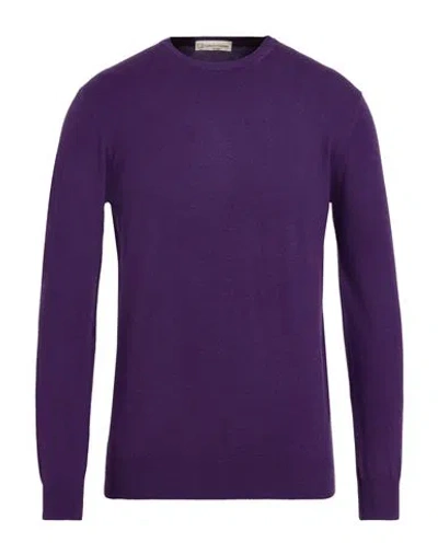 Cashmere Company Man Sweater Purple Size 38 Wool, Cashmere, Elastane