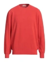 Cashmere Company Man Sweater Rust Size 46 Cotton, Silk In Red