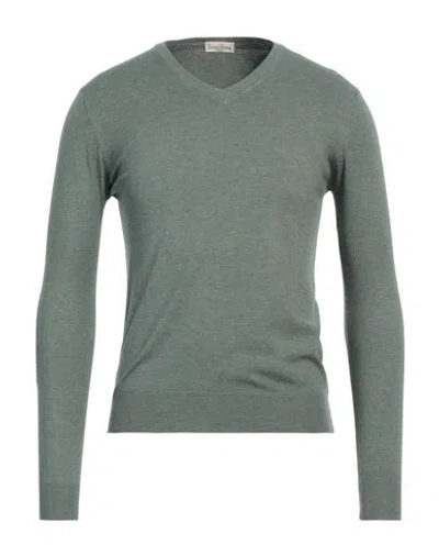 Cashmere Company Man Sweater Sage Green Size 36 Wool, Cashmere, Elastane In Sage Green