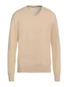 Cashmere Company Man Sweater Sand Size 48 Cotton, Cashmere, Silk In Beige