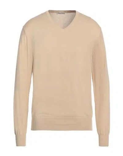 Cashmere Company Man Sweater Sand Size 48 Cotton, Cashmere, Silk In Beige