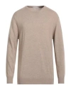 Cashmere Company Man Sweater Sand Size 46 Wool, Cashmere In Beige