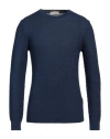 Cashmere Company Man Sweater Slate Blue Size 44 Merino Wool, Acrylic In Blue