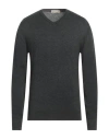 Cashmere Company Man Sweater Charcoal Size 36 Wool, Cashmere, Silk, Nylon In Grey