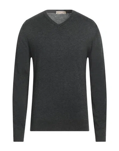 Cashmere Company Man Sweater Charcoal Size 36 Wool, Cashmere, Silk, Nylon In Grey