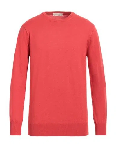 Cashmere Company Man Sweater Tomato Red Size 40 Wool, Cashmere