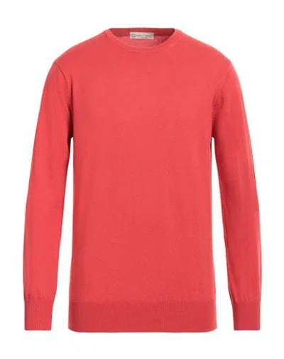 Cashmere Company Man Sweater Tomato Red Size 42 Wool, Cashmere