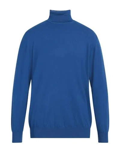 Cashmere Company Man Turtleneck Bright Blue Size 46 Wool, Cashmere, Elastane In Blue
