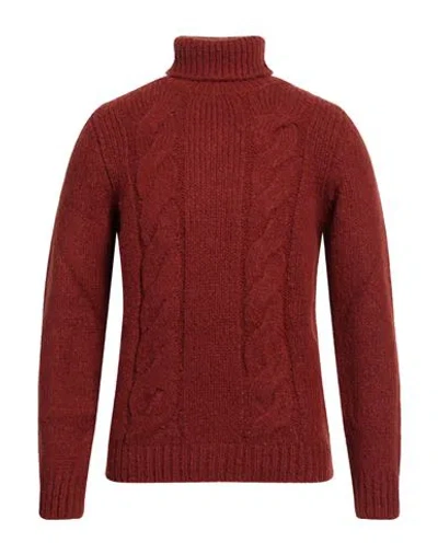 Cashmere Company Man Turtleneck Brown Size 46 Acrylic, Wool, Polyester
