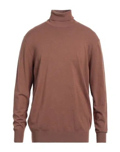 Cashmere Company Man Turtleneck Brown Size 46 Wool, Cashmere, Elastane In Brown