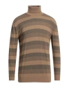 Cashmere Company Man Turtleneck Camel Size 48 Wool, Cashmere In Beige