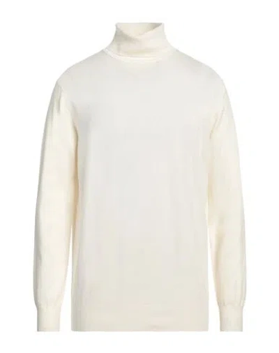 Cashmere Company Man Turtleneck Cream Size 44 Wool, Cashmere In White