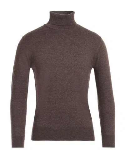Cashmere Company Man Turtleneck Dark Brown Size 36 Wool, Cashmere In Brown