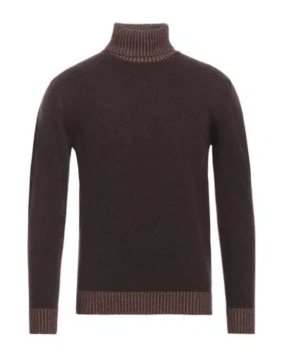 Cashmere Company Man Turtleneck Dark Brown Size 38 Geelong Wool