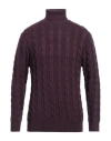 Cashmere Company Man Turtleneck Plum Size 40 Wool, Cashmere In Purple